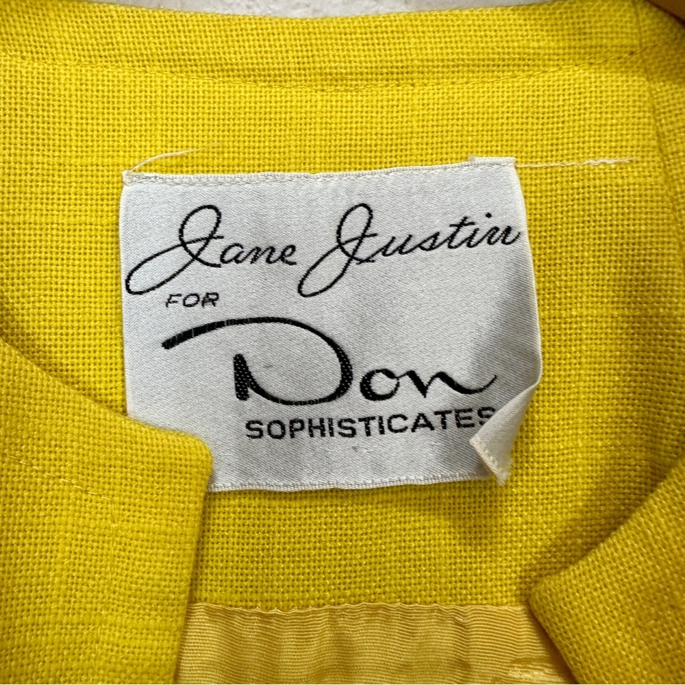 Vtg JANE JUSTIN for Don‎ Sophisticates 60’s Hostess Coat Yellow Women’s Small - Picture 4 of 5